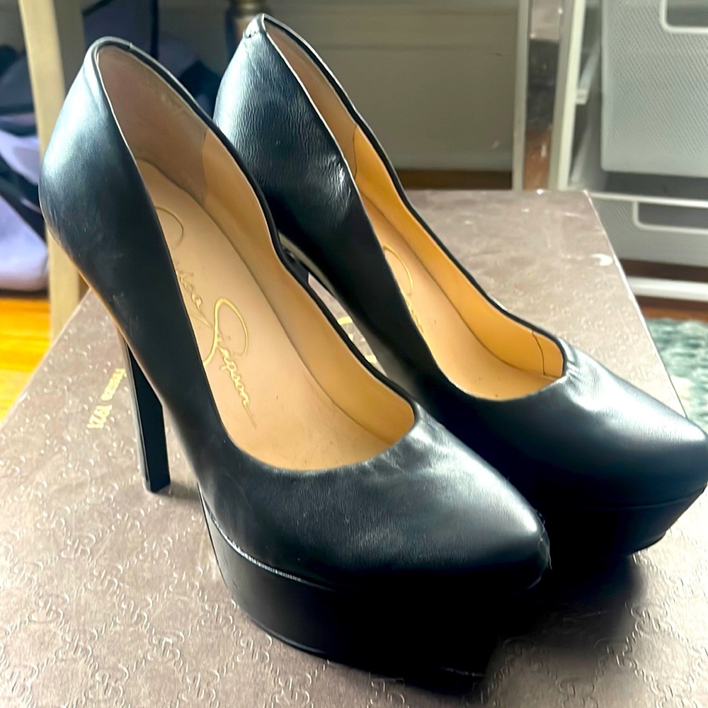 Jessica Simpson leather heals! Wedges & very high
